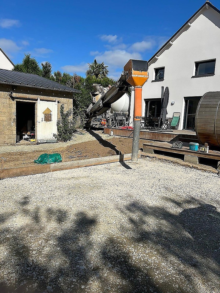 Coulage béton terrasse