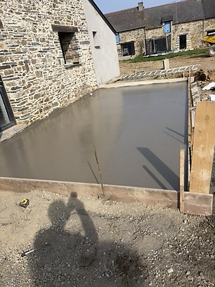Dalle béton fraîche